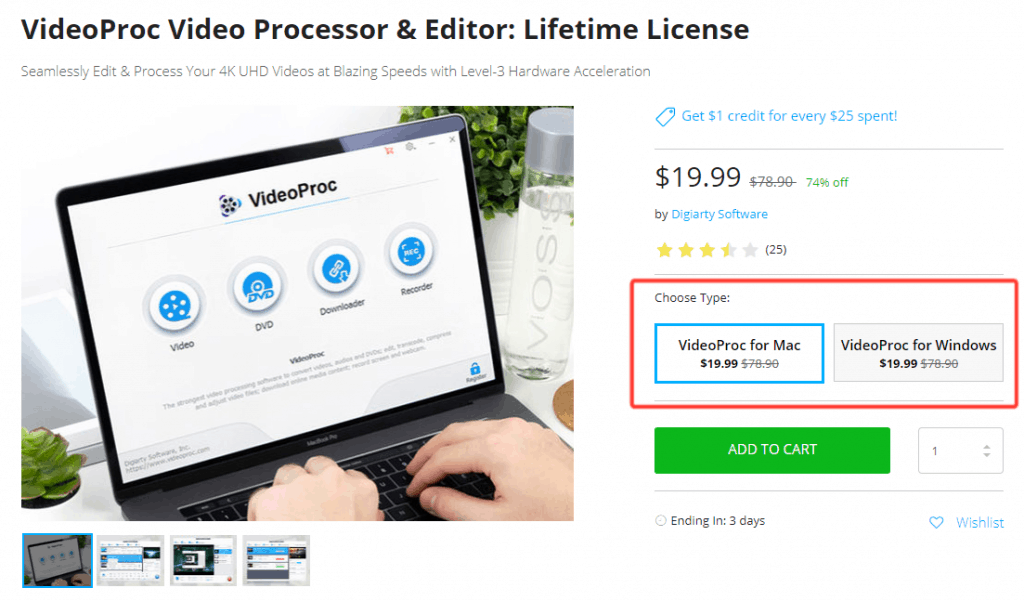 VideoProc lifetime deal for Windows and Mac