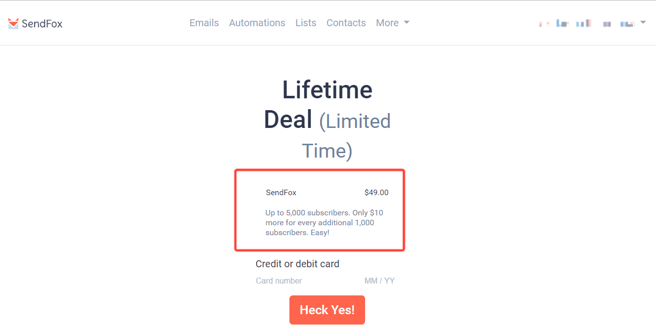 sendfox lifetime deal price