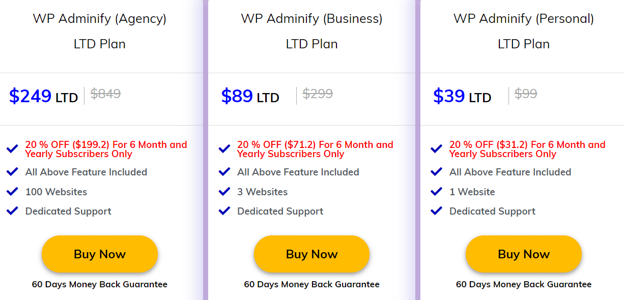 WP Adminify Dealmirror Price 