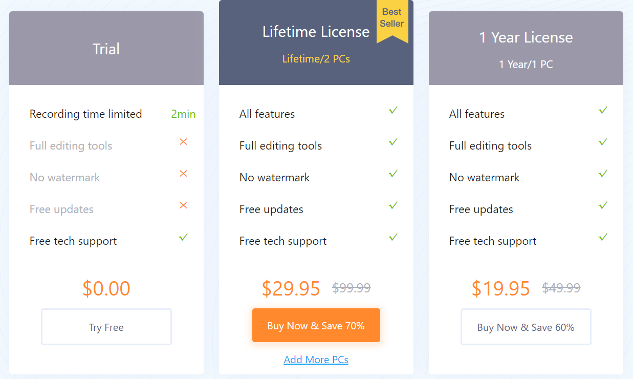 RecMaster Regular Pricing 