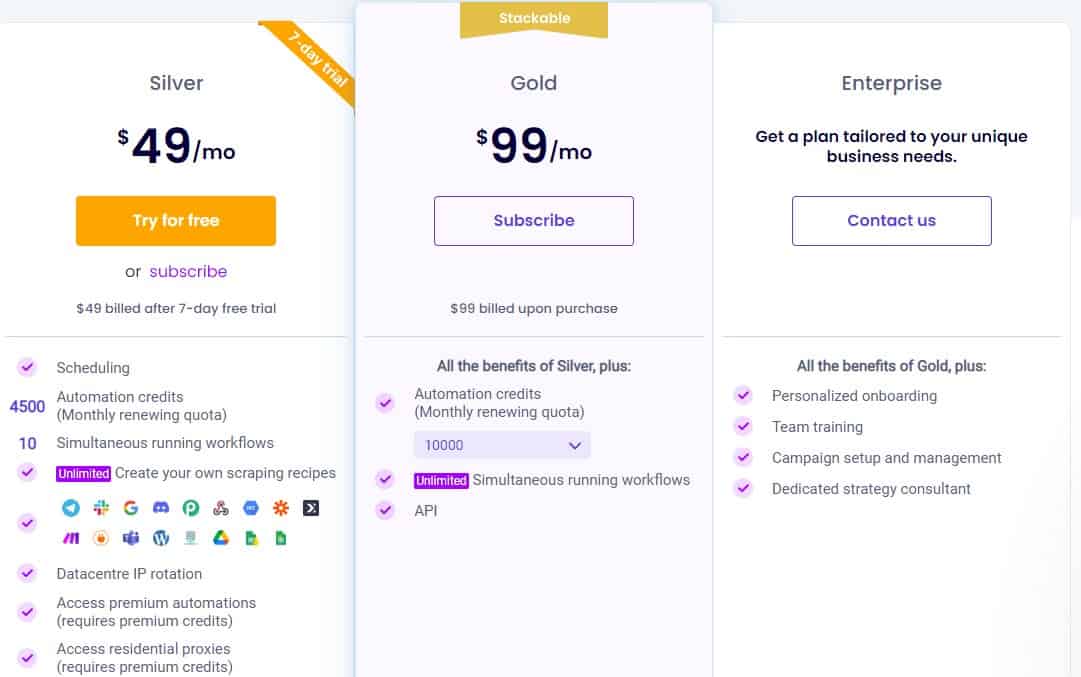 Hexomatic Regular Pricing 