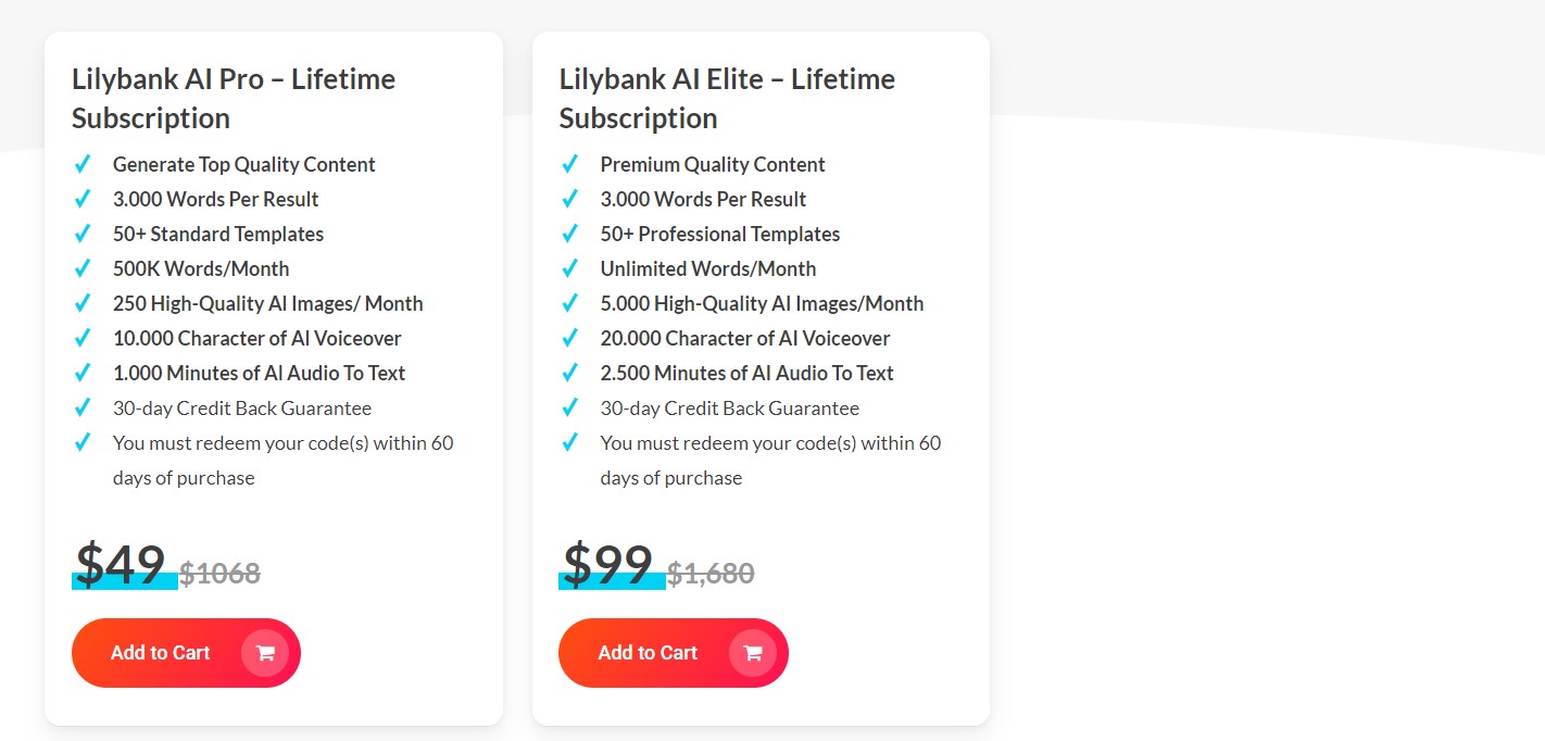 Lilybank AI dealify price 