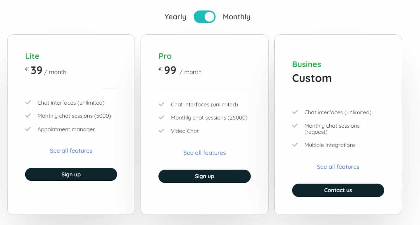 WeConnect.chat Regular Pricing 