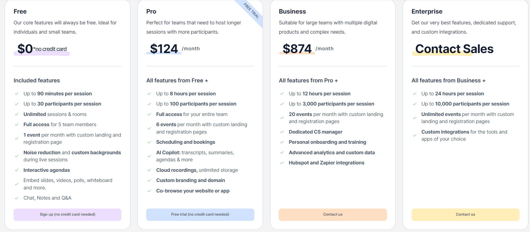 sessions regular pricing 