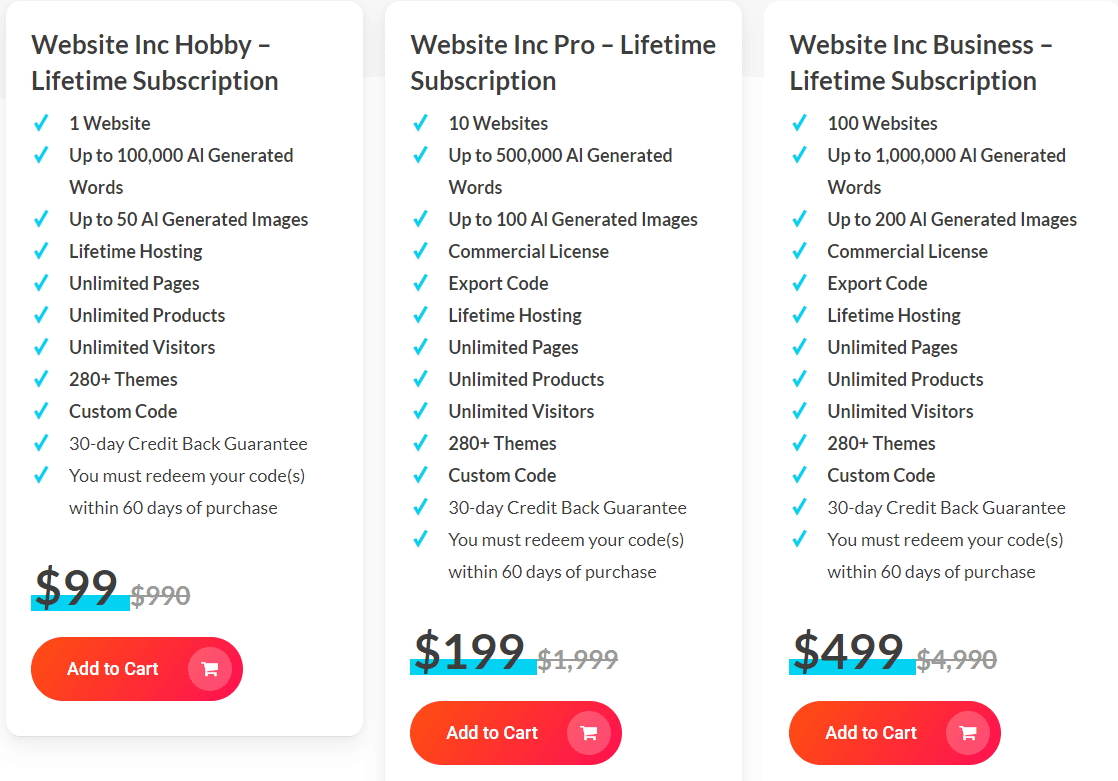 Website Inc dealify price