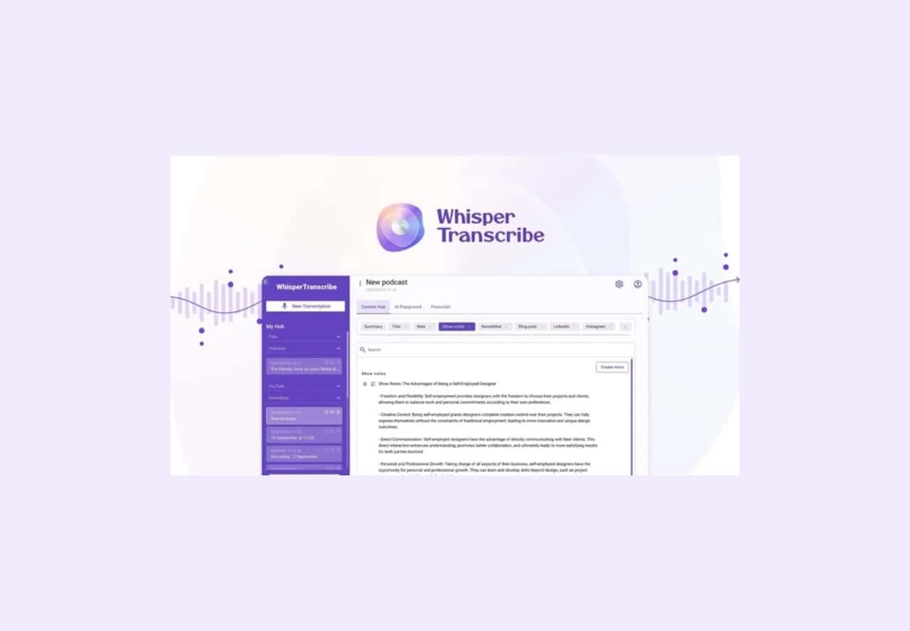 WhisperTranscribe lifetime deal on appsumo