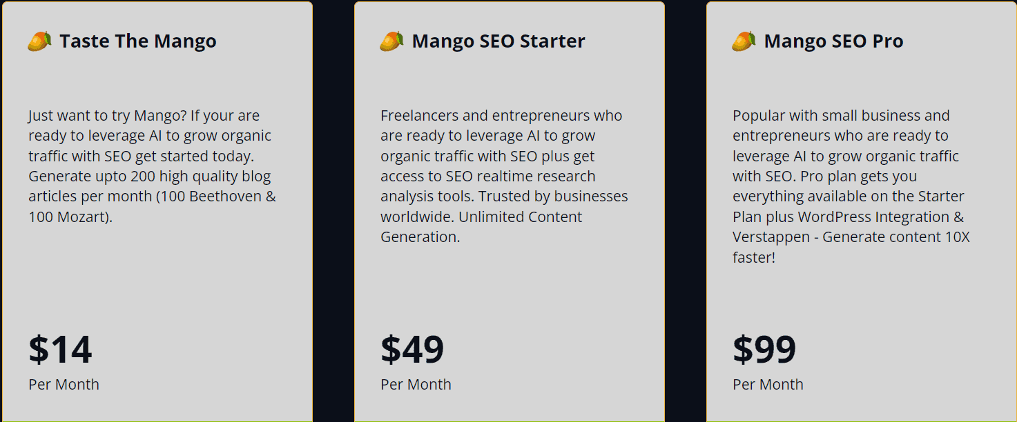 mangoseo regular pricing