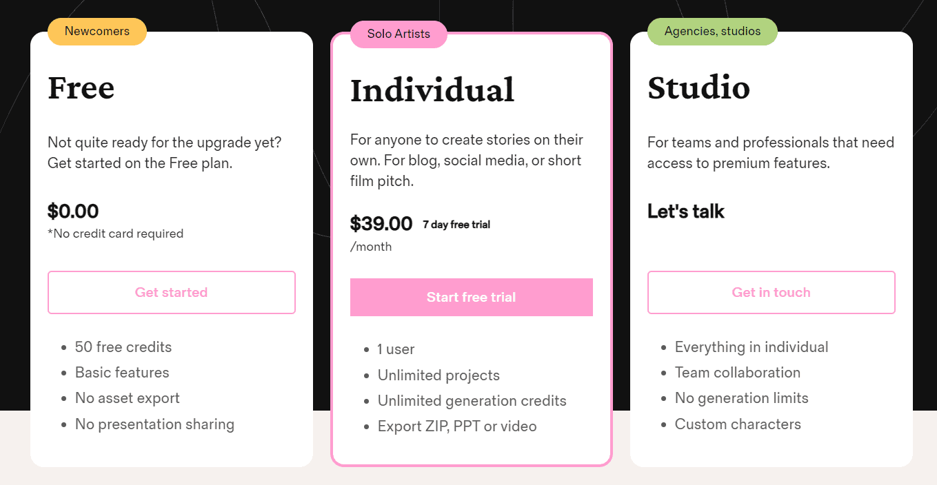 Katalist Storytelling Studio regular pricing