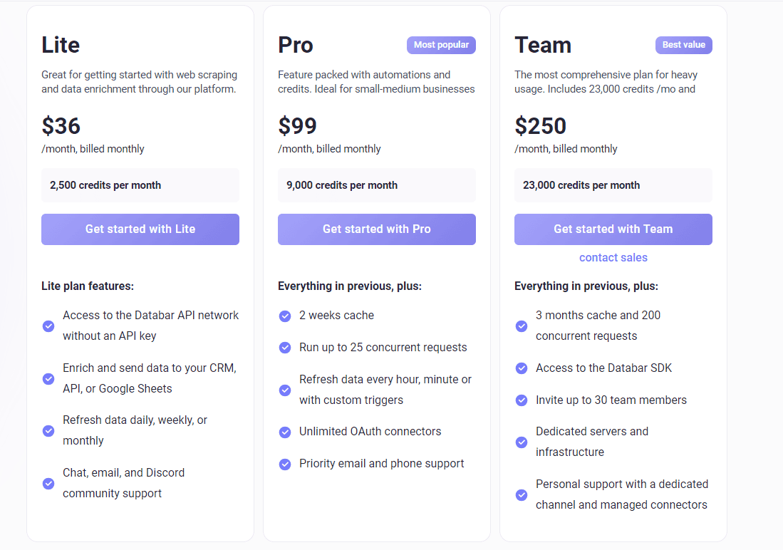 databar ai regular pricing