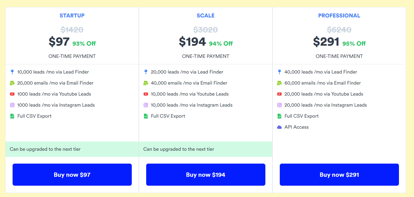 leadshunter regular pricing