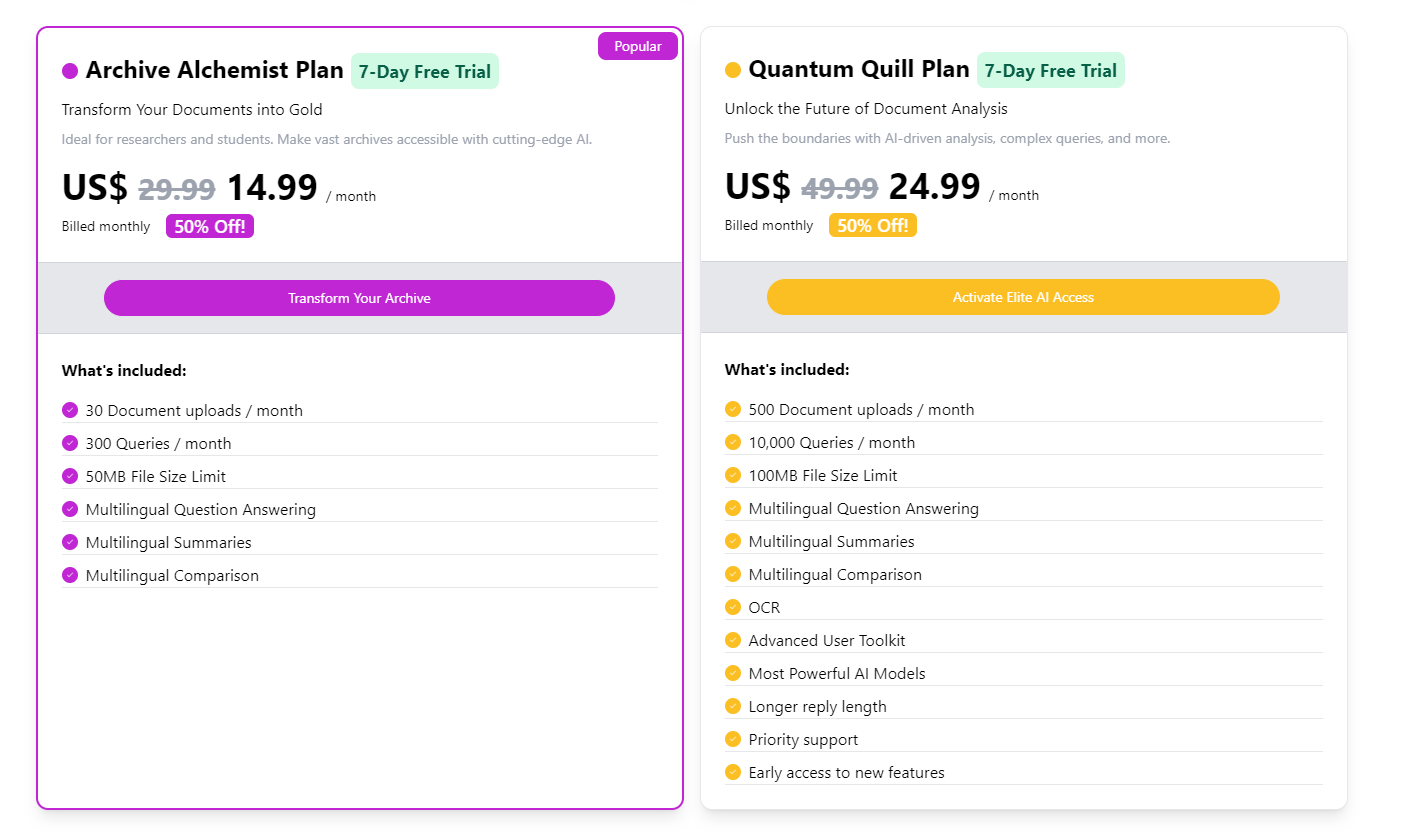 Docuask regular pricing