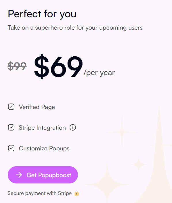 Popupboosts regular pricing