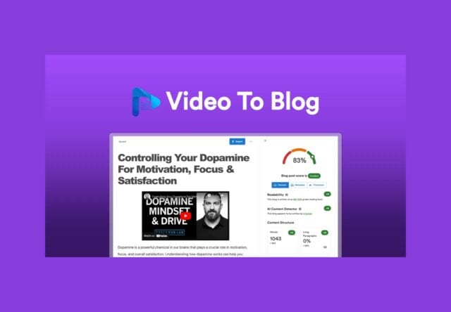 Video To Blog lifetime deal on appsumo