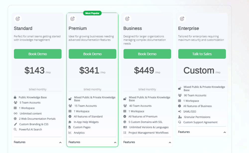 docsie regular pricing