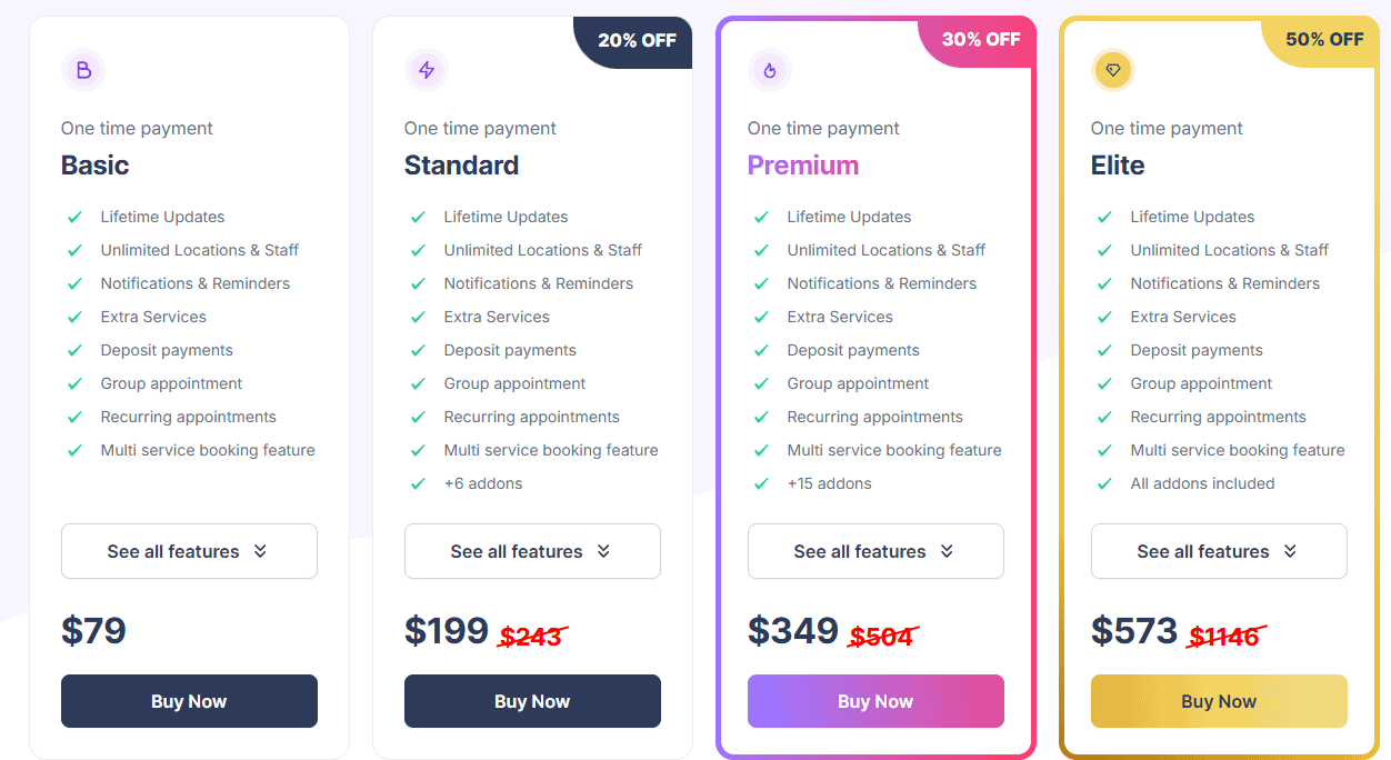 Booknetic regular pricing