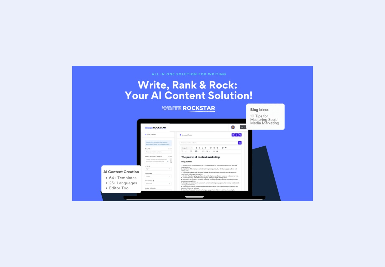 Writerockstar lifetime deal on rockethub