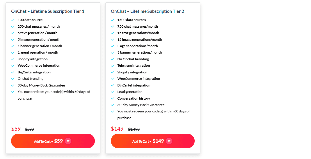 onchat dealify price