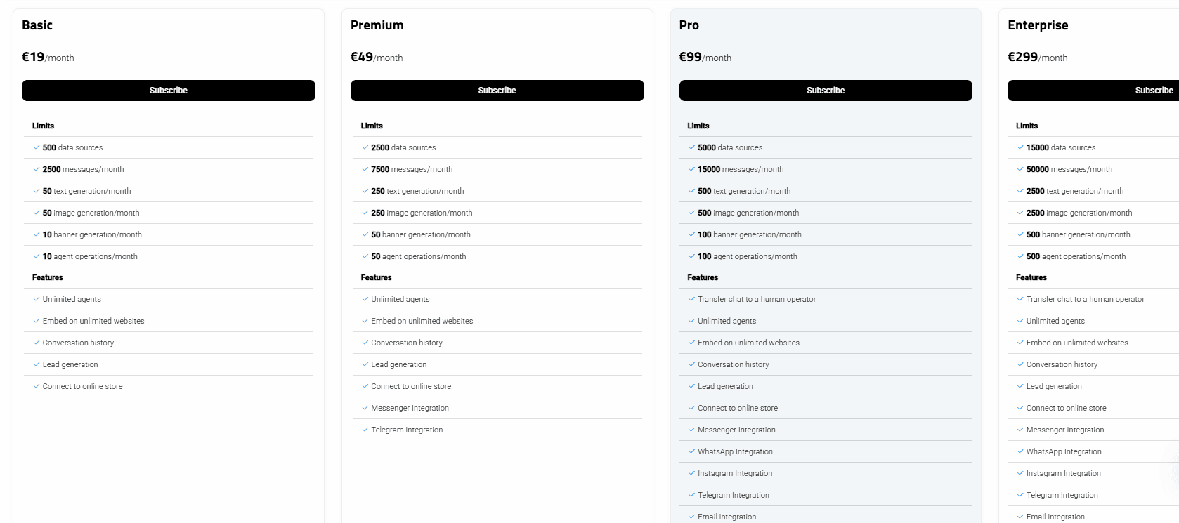 onchat regular pricing