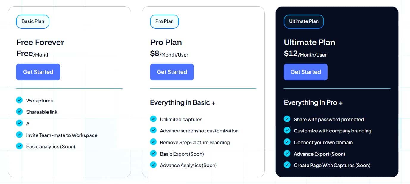 StepCapture regular pricing