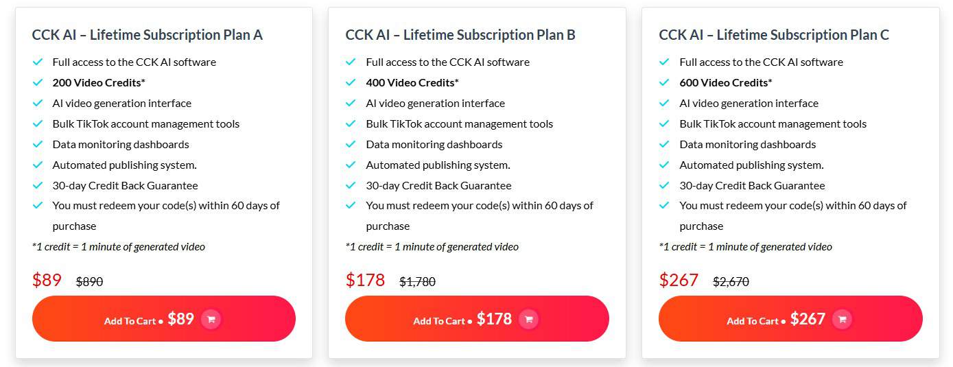 CCK AI dealify price