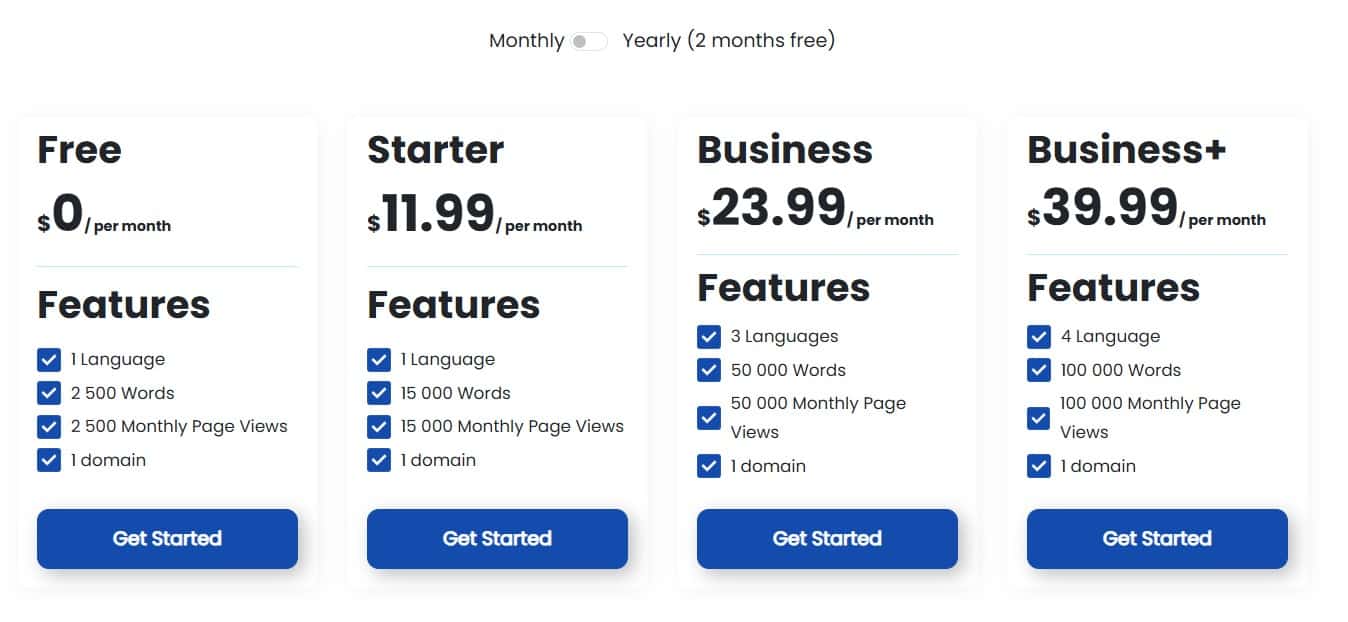 conveythis regular pricing