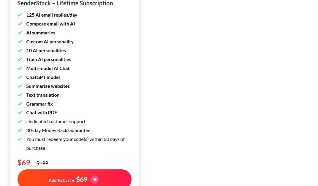 sender stack dealify price