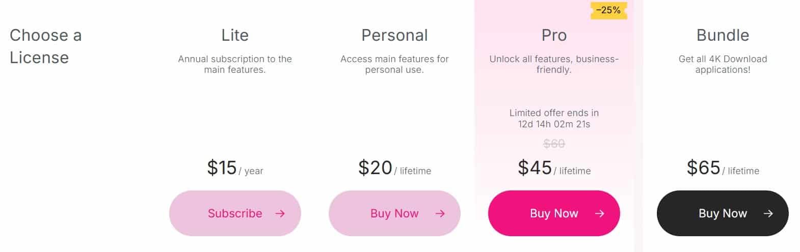 4K Tokkit regular pricing