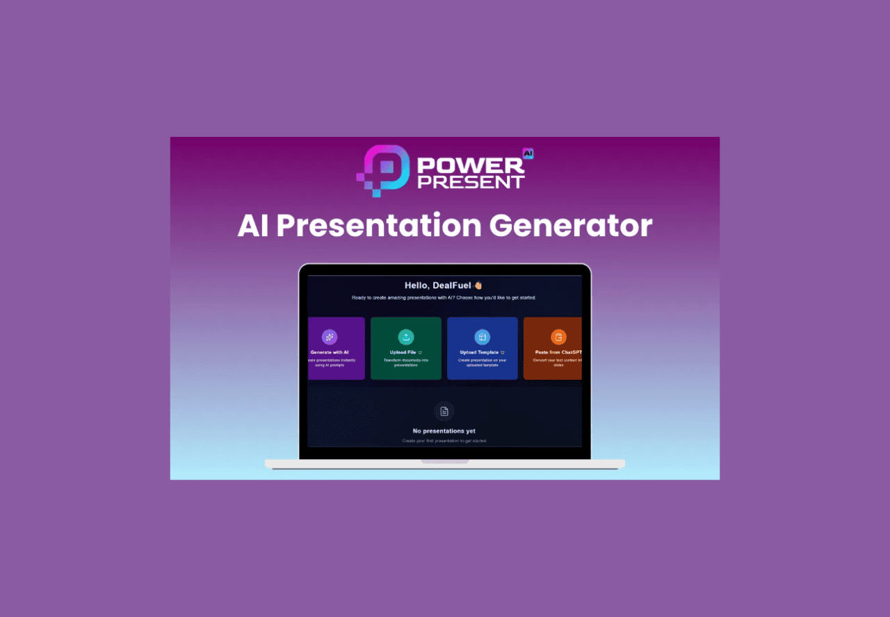 PowerPresent Lifetime Deal: AI Presentation Generator 2 PowerPresent Lifetime Deal on Dealfuel
