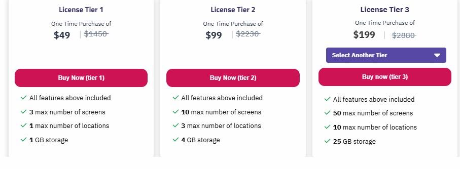 SignageFlow Lifetime Deal: Digital Signage Platform 3 SignageFlow saaszilla price