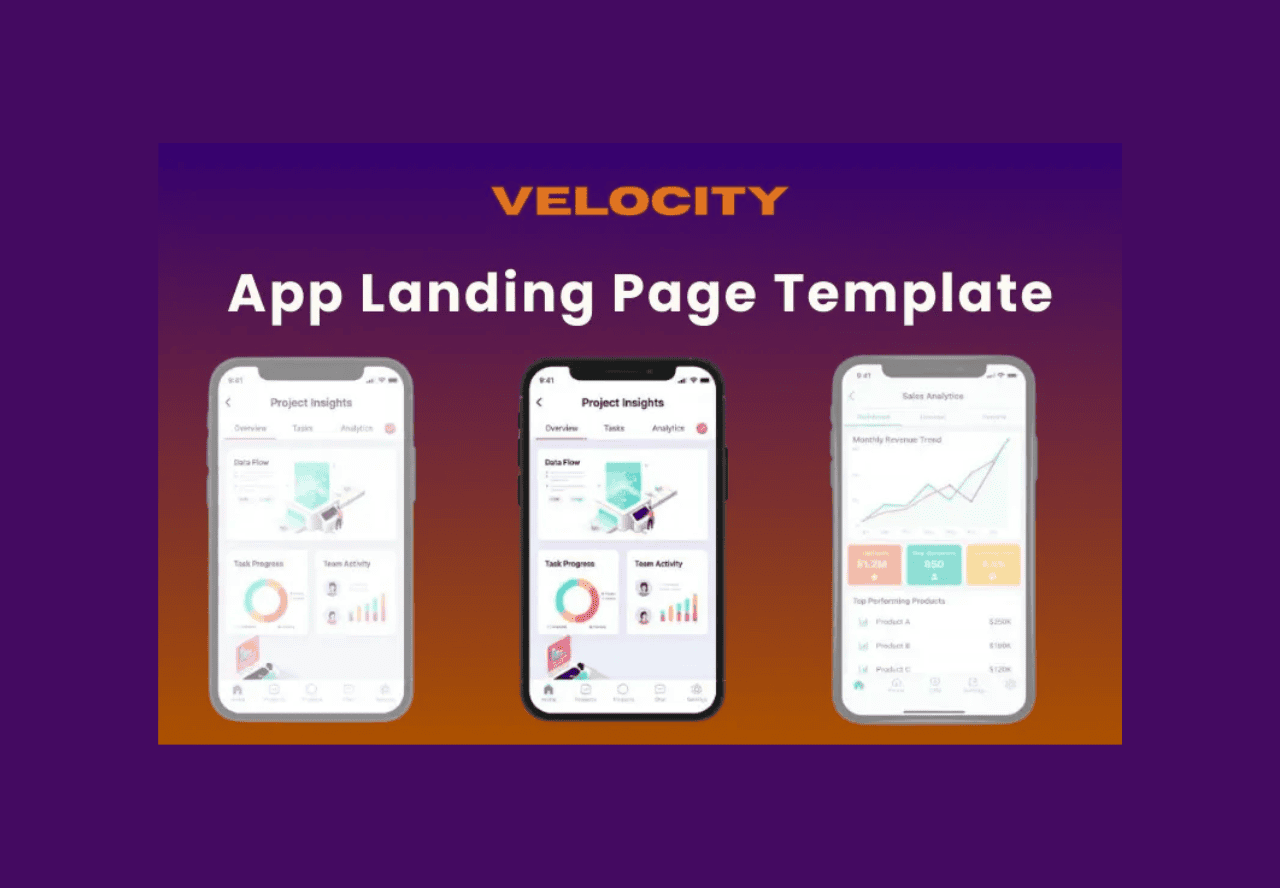 Velocity Lifetime Deal: App Landing Page HTML Template 2 Velocity Lifetime Deal on Dealfuel