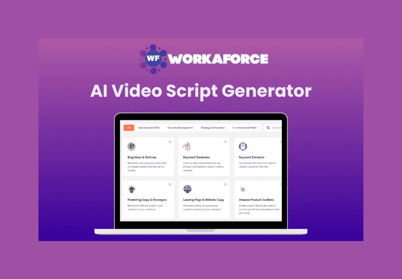 Workaforce Deal: AI Video Script Generator 2 Workaforce Lifetime Deal on dealfuel