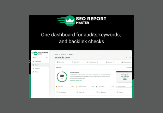 SEO Report Master lifetime deal on Dealmirror